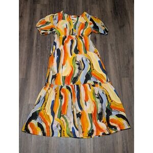 Anthropologie Maeve Suzannah Colorful Printed Maxi Dress  Casual Large